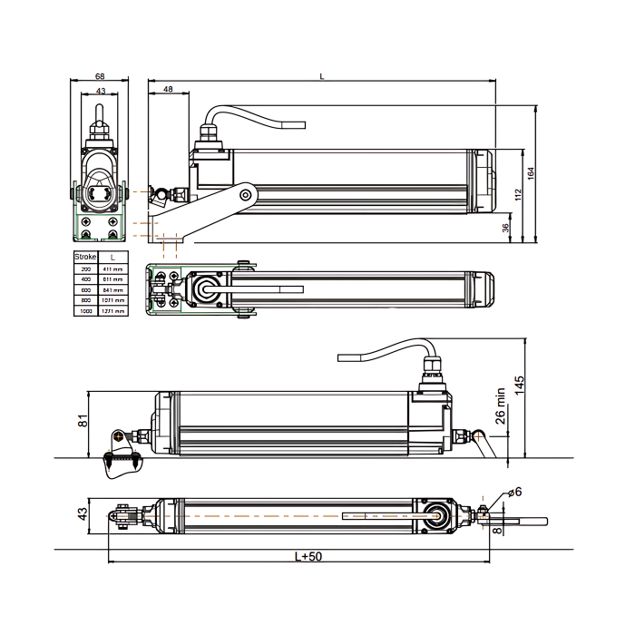Штоковый электропривод TOPP S80 230V/24V 