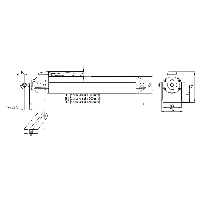 Штоковый электропривод UCS MAX 230V/24V 