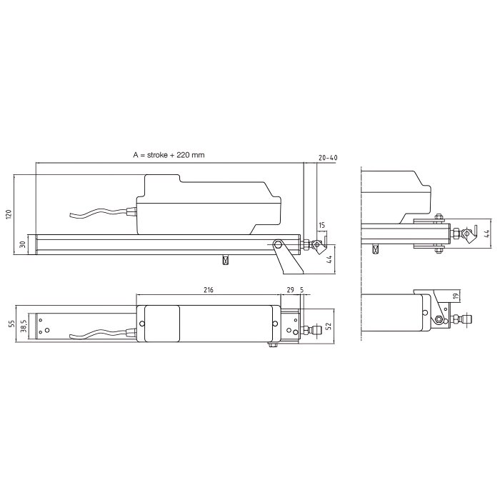 Реечный электропривод UCS RACK 230V/24V 